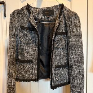 NWT Women’s Wool blend Black and Gray Tweed Jacket Blazer Size S Small or Xs